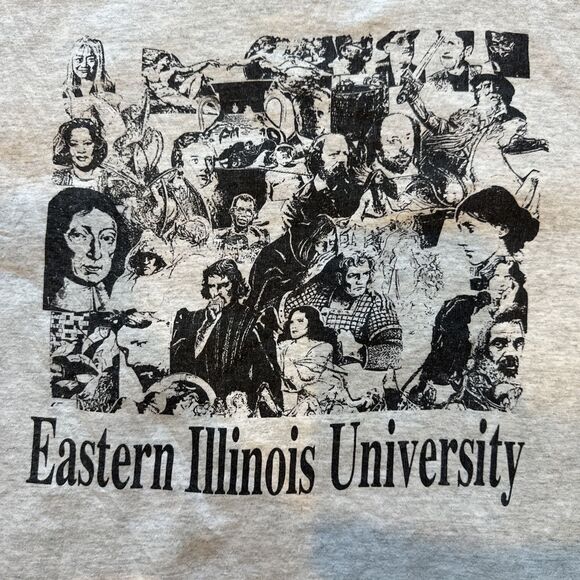 VTG 90’s Single Stitch Eastern Illinois University Gray T Shirt Mens Large USA - Picture 6 of 13